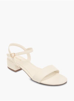 Celeste Women's Textured Sandals with Block Heels and Buckle Closure  - Image 2