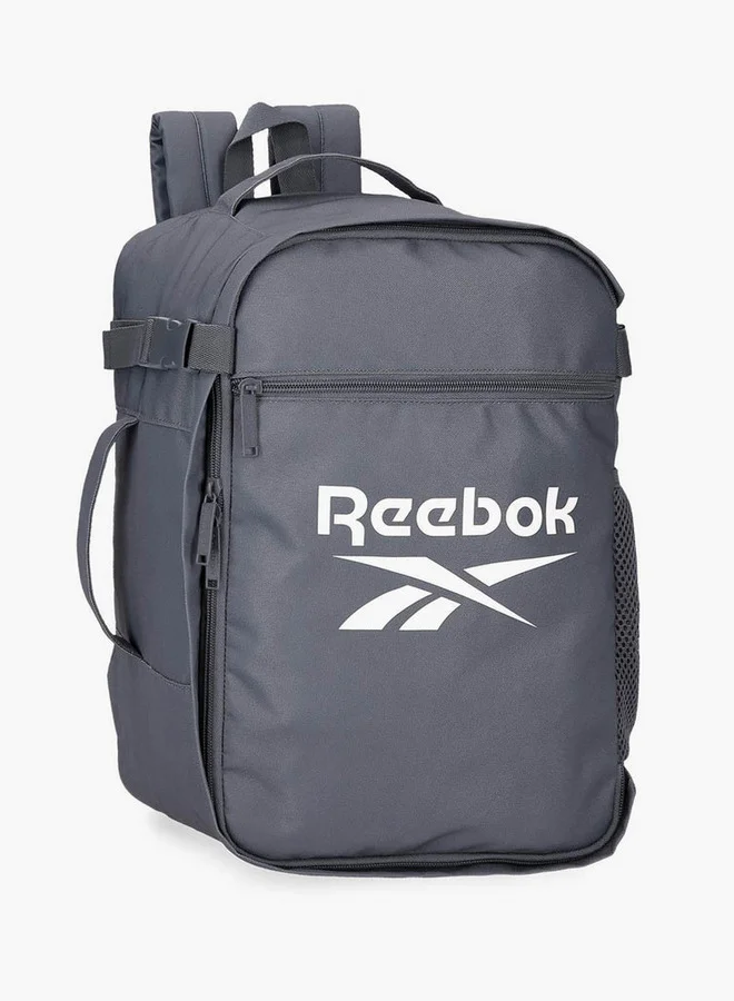 ريبوك Logo Print School Backpack with Adjustable Straps and Zip Closure - 38x19x43 cm