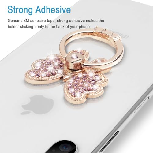 WATACHE Finger Ring Stand,2 Pack Luxury Glitter Diamond Universal Metal Ring Grips for iPhone 16/15/14/13/ Pro Max, Galaxy S24/S23/S22 Ultra, Finger Ring Grip Holder for All Smartphone (Butterfly x 2) - Image 5