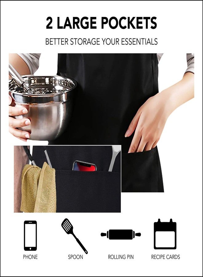 IHopes+ Funny Black Baking Apron for Women Teens Baker,Cute Baking Apron with 2 Pockets and Adjustable Neck Strap,Perfect for Birthday/Christmas/Thanksgiving, Large - Image 5