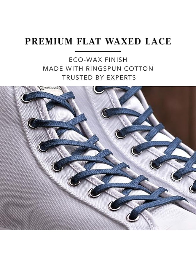 اربطة احذية مسطحة من القطن المشمع للاحذية الطويلة والاحذية الرياضية للرجال والنساء - والأحذية ذات الرقبة الطويلة والفساتين - متوفرة زوجان باطوال وألوان متعددة - Image 4