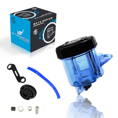 MOTO GENIUS Universal Motorcycle Front Brake Master Cylinder Oil Reservoir Tank Cup | Durable Replacement for Hydraulic Brake and Clutch Systems (Blue) - Image 1