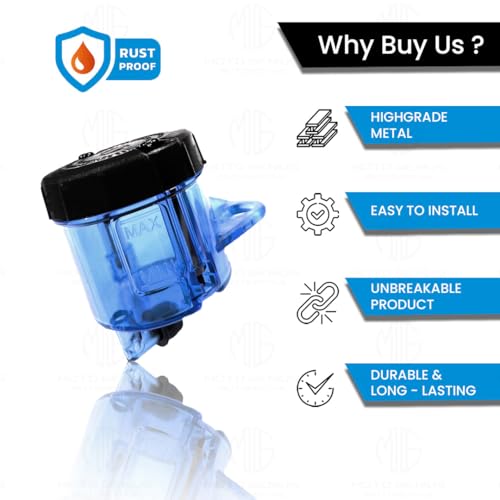 MOTO GENIUS Universal Motorcycle Front Brake Master Cylinder Oil Reservoir Tank Cup | Durable Replacement for Hydraulic Brake and Clutch Systems (Blue) - Image 2