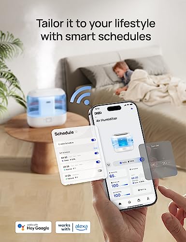 Dreo Humidifiers for Bedroom, Top Fill 4L Smart Cool Mist Humidifier with Oil Diffuser, Cartridge, Nightlight, 36H Runtime, Quiet Ultrasonic Humidifiers for Home, Baby Nursery, Plants, Office, HM311S - Image 2