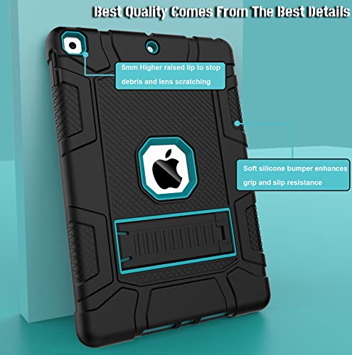 Rantice iPad 9th Generation Case, iPad 8th Generation Case, iPad 7th Generation Case, Hybrid Shockproof Rugged Drop Protection Cover with Kickstand for iPad 10.2'' 2021/2020/2019 (Black + Dark Blue) - Image 4