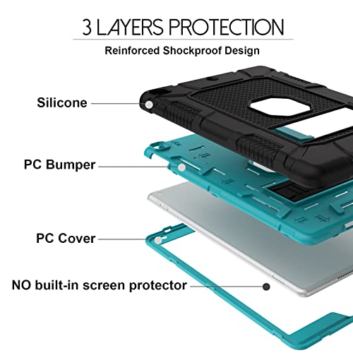Rantice iPad 9th Generation Case, iPad 8th Generation Case, iPad 7th Generation Case, Hybrid Shockproof Rugged Drop Protection Cover with Kickstand for iPad 10.2'' 2021/2020/2019 (Black + Dark Blue) - Image 3