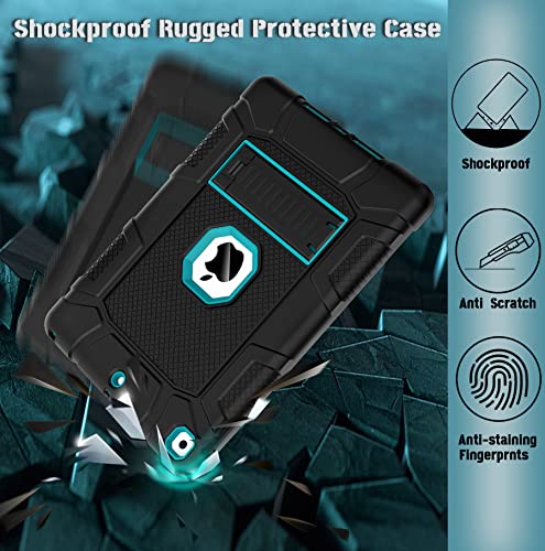 Rantice iPad 9th Generation Case, iPad 8th Generation Case, iPad 7th Generation Case, Hybrid Shockproof Rugged Drop Protection Cover with Kickstand for iPad 10.2'' 2021/2020/2019 (Black + Dark Blue) - Image 5