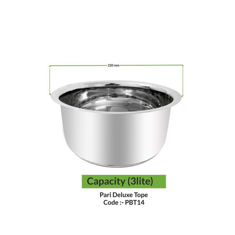 Black Diamond Heavy Gauge Tope/Bhagona with Induction Base Bottom - 3 litres - Image 2