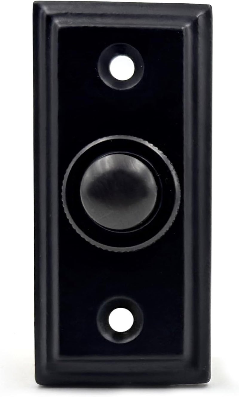 A29 Black Powder Coated Wired Doorbell Button – 2 1/2" x 1 1/8" – Vintage Style Cast Iron Construction with Recess Mount – Antique Finish, Fits Two-Wire Systems, Weather Resistant, Easy Install - Image 3
