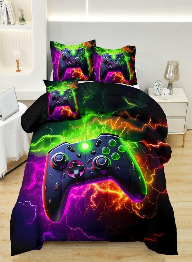 ASKOTU 4 Pcs Twin Bedding Sets for Boys Kids, Gaming Twin Comforter Set for Boys, Gamer Twin Bedding Set - Image 1