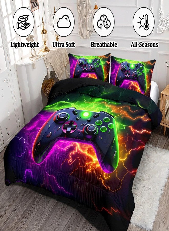 ASKOTU 4 Pcs Twin Bedding Sets for Boys Kids, Gaming Twin Comforter Set for Boys, Gamer Twin Bedding Set - Image 3