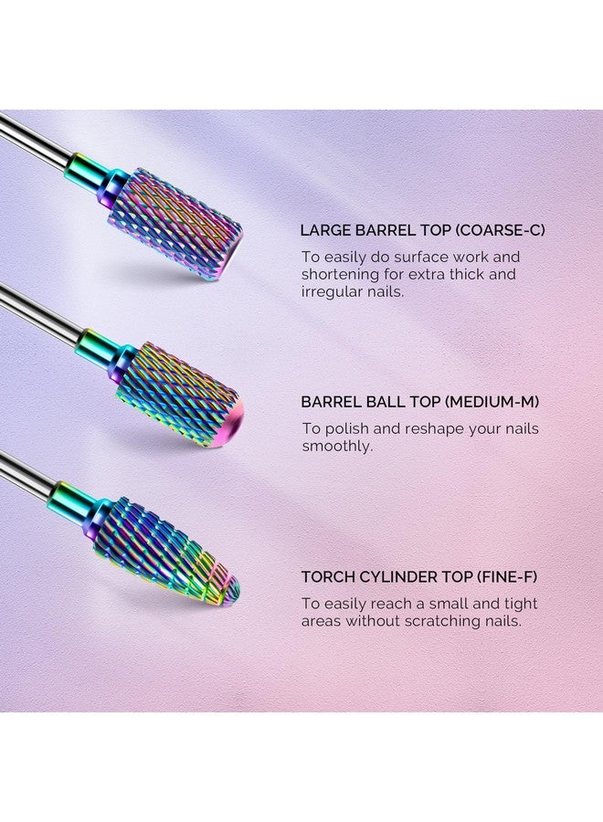 ميلودي سوزي مجموعة رؤوس مثقاب أظافر ميلودي سوزي، 7 قطع من رؤوس مثقاب أظافر ماسية من كربيد التنجستن لإزالة الجلد المحيط بالأظافر الأكريليكية، رؤوس أظافر احترافية 3/32 بوصة، أدوات مانيكير وباديكير - Image 5