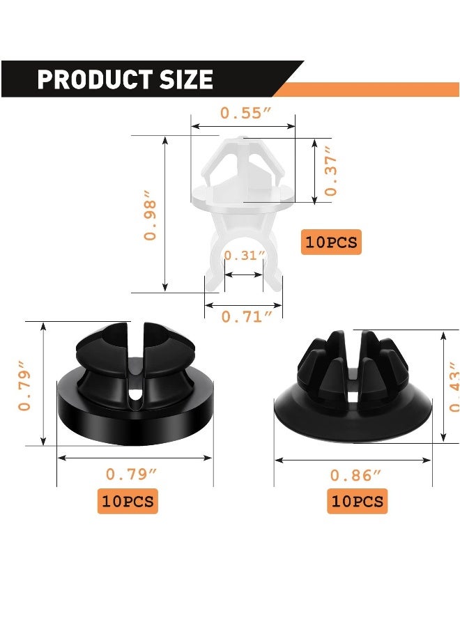 Front Hood Support Rod Clip Set For Honda, Prop Rod Grommet Holder 30 Pieces, Hood Rod Clip Clip Rod Holder - Image 4