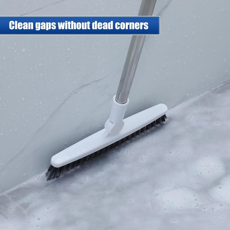 Maxdot 3 Pack 2 in 1 Floor Brush Scrubber with Long Handle Grout Brush 35'' Stiff Bristle Cleaning Scrub Brush with Squeegee, 120° Rotating Tile Brush for Cleaning Bathroom - Image 5