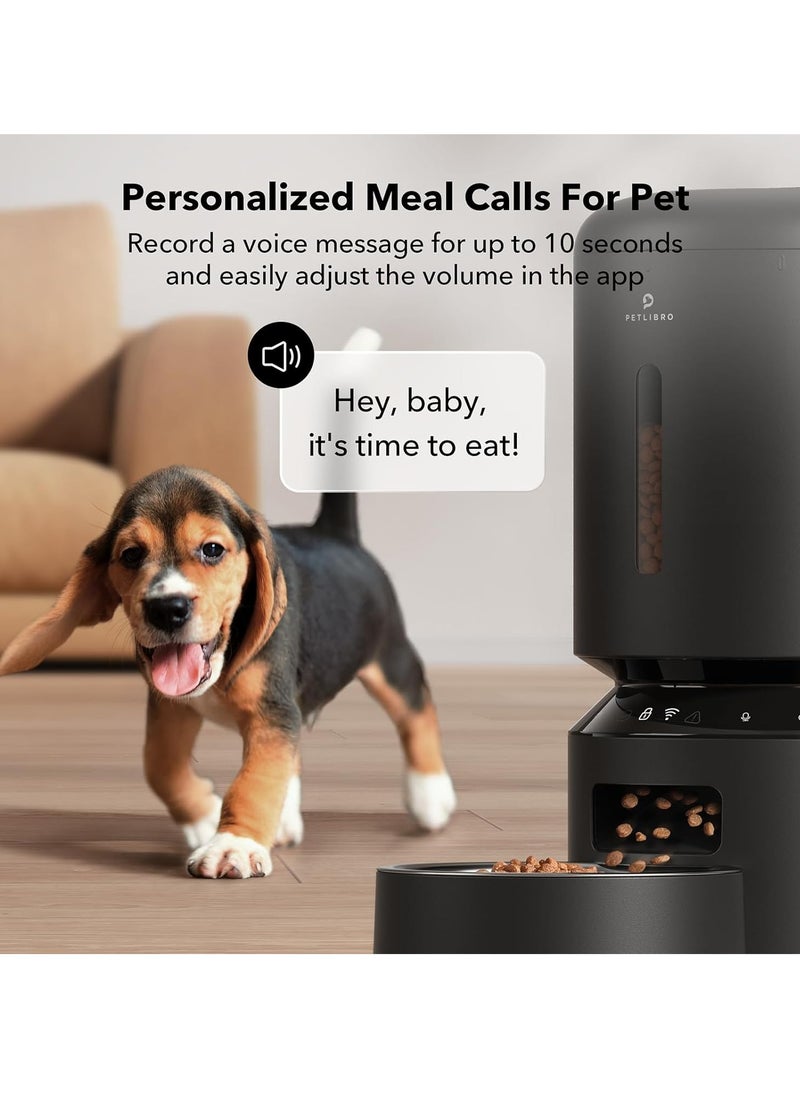 PETLIBRO - PETLIBRO Automatic Cat Feeder,5G WiFi Automatic Dog Feeder,Freshness,5L Timer Cat Feeder,Low Food Sensor,Up to 10 Meals Per Day,Pellet Pet Feeder for Cats/Dogs   BLACK - Image 1