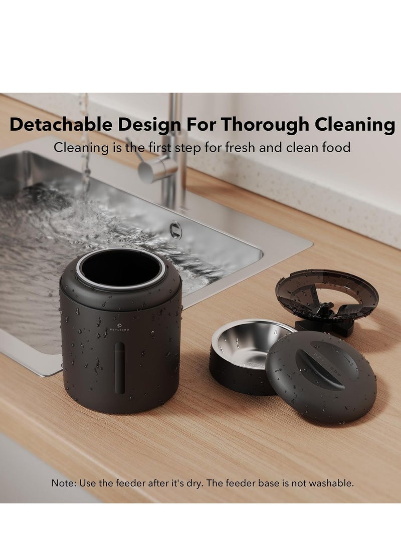 PETLIBRO - PETLIBRO Automatic Cat Feeder,5G WiFi Automatic Dog Feeder,Freshness,5L Timer Cat Feeder,Low Food Sensor,Up to 10 Meals Per Day,Pellet Pet Feeder for Cats/Dogs   BLACK - Image 1