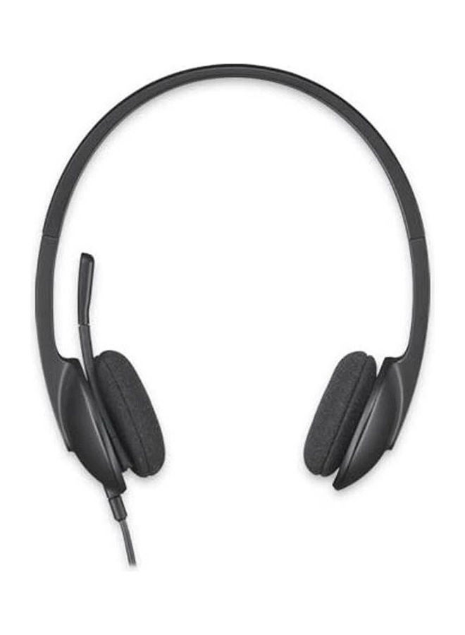 H340 USB Headset, Plug And Play, Noise Cancelling Microphone, USB Type A, Adjustable Headband, Black | 981-000475 Black