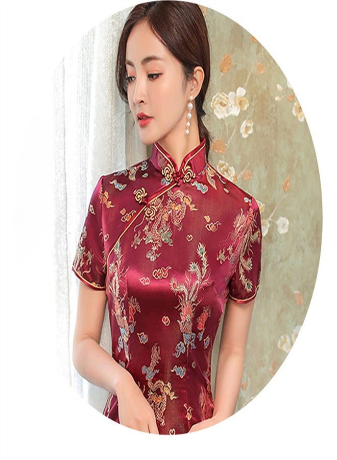 Loquat Short Sleeved And Long tyle Wine Red  - Image 4