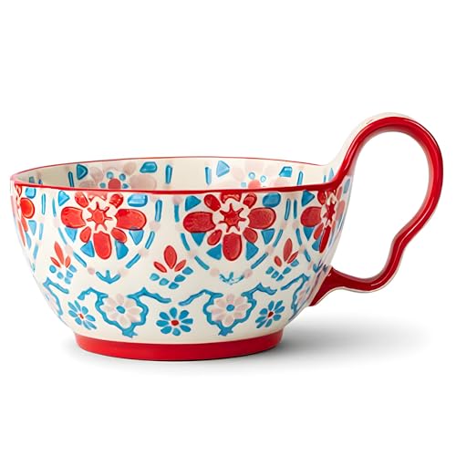 Moqidadii 35oz Soup Bowls with Handles, Microwave Safe Large Ceramic Soup Bowl for Chili, Stew, Ice Cream, Berries & Fruits, Gift-Ready for Women, Christmas, Hostess Gifts & Fall Decor - Image 1