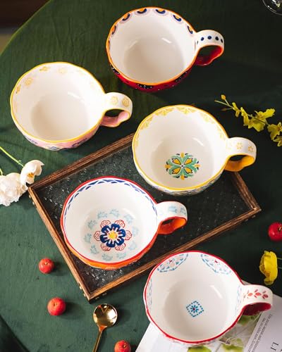 Moqidadii 35oz Soup Bowls with Handles, Microwave Safe Large Ceramic Soup Bowl for Chili, Stew, Ice Cream, Berries & Fruits, Gift-Ready for Women, Christmas, Hostess Gifts & Fall Decor - Image 4