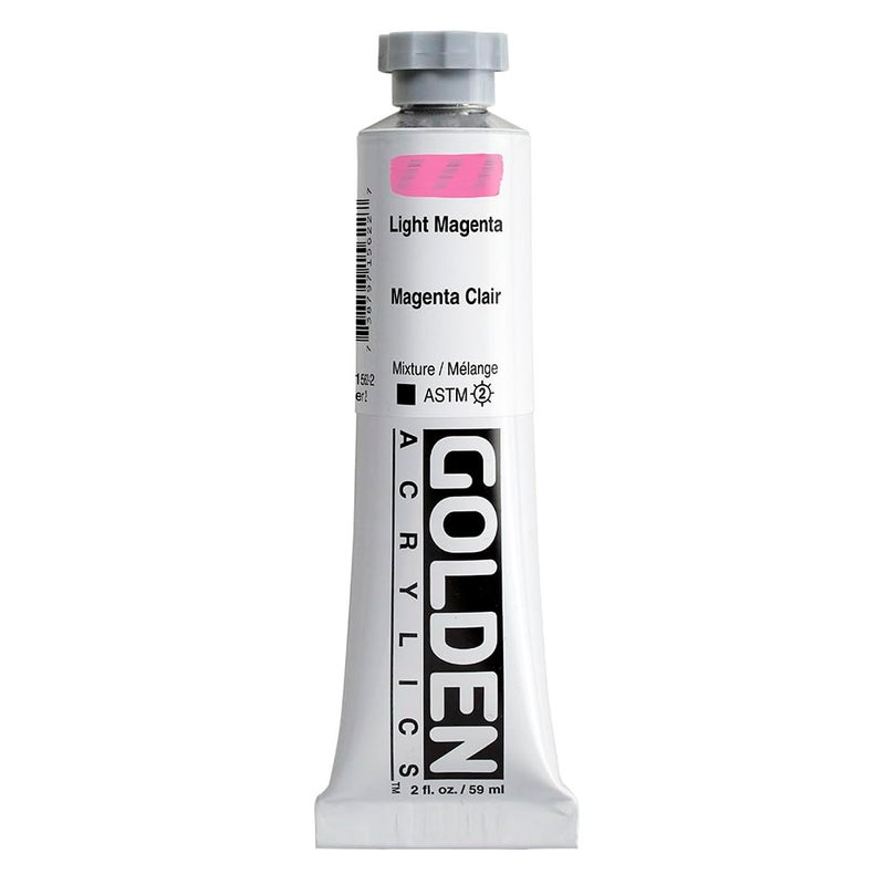 GOLDEN Heavy Body Acrylics, Light Magenta, 2 fl. oz. Tube, Professional Acrylic Paint, Opaque - Image 1