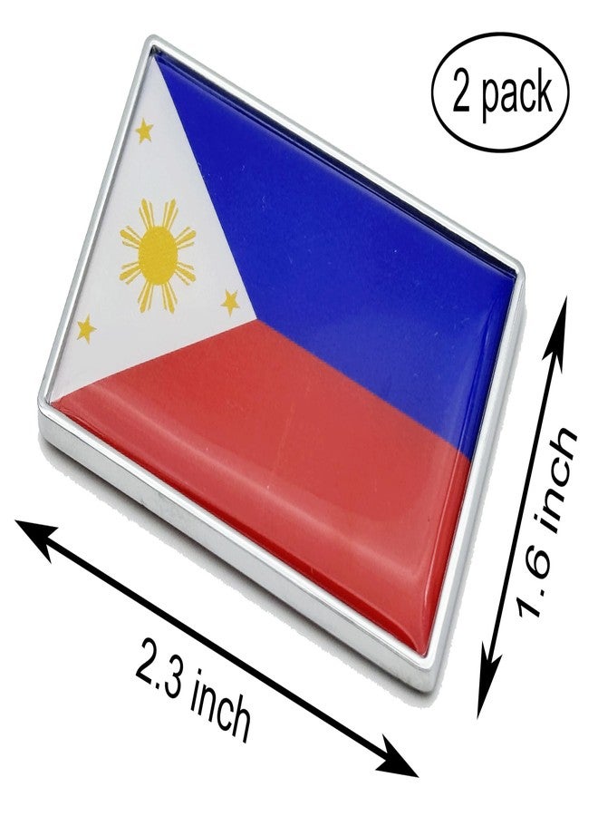 LLBFHH 2 Pcs Philippines Filipinos Flag Car Stickers Chrome Decals, 2.3 x 1.6 Inch Metal Truck Stickers, Patriotic Car Emblem. - Image 2