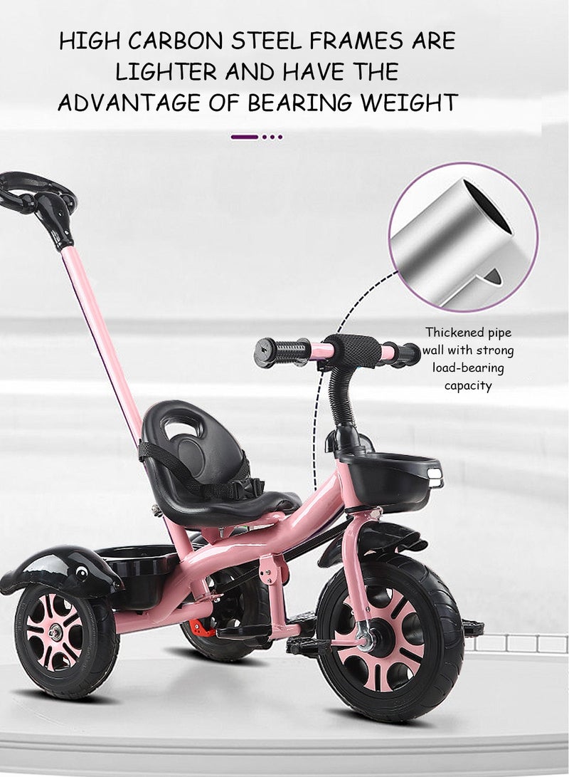 MaBaby Tricycles for Kids, with Storage Basket, Adjustable Seat and Parent Push Handle, Children Trike for 1-6 Years Boys and Girls, Balance Bike for Indoor Outdoor  - Image 3