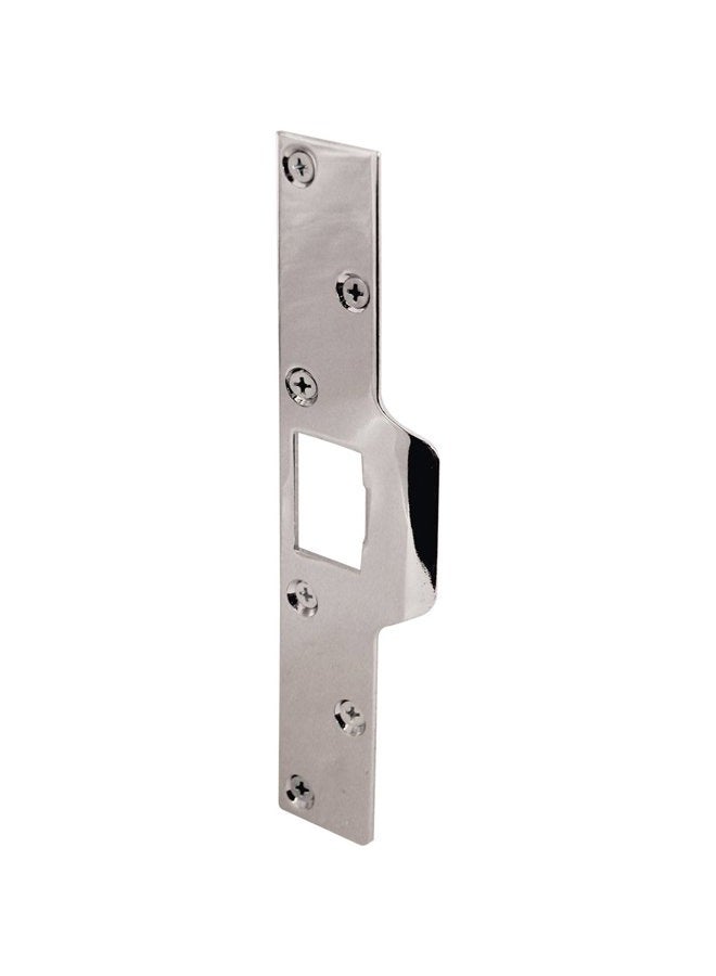 Prime-Line U 9476 Maximum Security Latch Strike, 1-1/4 inch x 7-7/8 inch, Steel, Chrome Plated - Image 1
