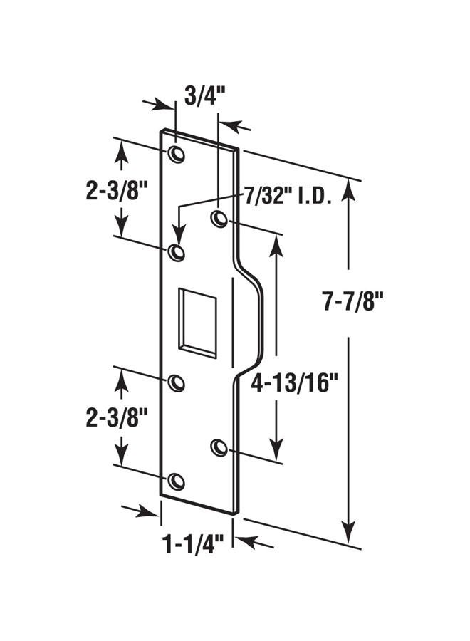 Prime-Line U 9476 Maximum Security Latch Strike, 1-1/4 inch x 7-7/8 inch, Steel, Chrome Plated - Image 2