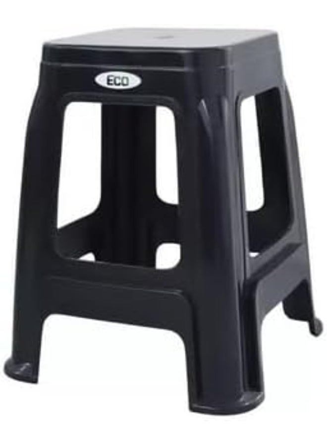 ECO Day To Day Plastic High Stool, Square Shape, 48cm Height (BLACK) - Image 2