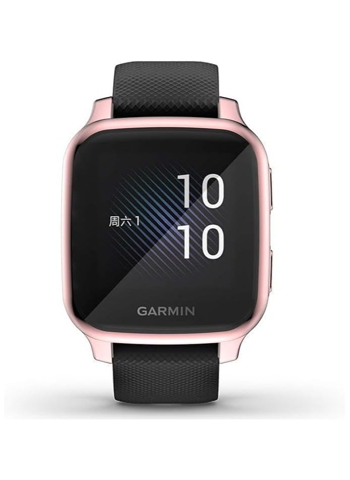 Compatible with Garmin VENO SQUARE MUSIC Waterproof Protective Case Soft TPU Plated All Around Scratch-Proof Screen Protector Cover for Garmin VENO SQUARE MUSIC (Pink)