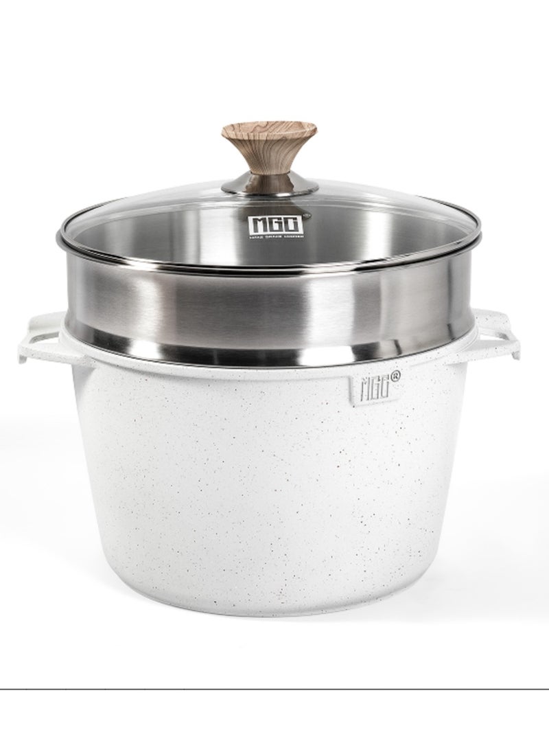 MGC Medical Stone Non-Stick Soup Pot With Stainless Steel Steamer Set Made Of High-Quality Materials, Suitable For A Variety Of Stoves, Even Heat Conduction, Fast Heating, Saving Time.  - Image 5