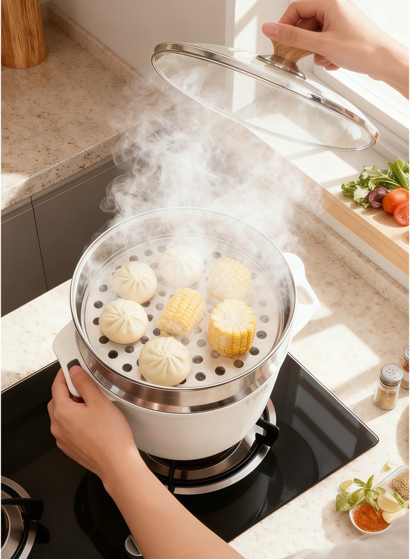 MGC Soup Pot With Stainless Steel Steamer Set Made Of Maifan stone, Suitable For A Variety Of Stoves, Even Heat Conduction, Fast Heating, Saving Time. - Image 4