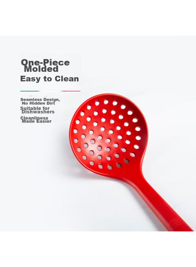Ballarini Balalini Silicone Strainer, Non-stick Pan Specific Large Strainer, Heat-resistant Household Soup Ladle, Dumpling Skimmer, Noodle Scoop, Red  - Image 4