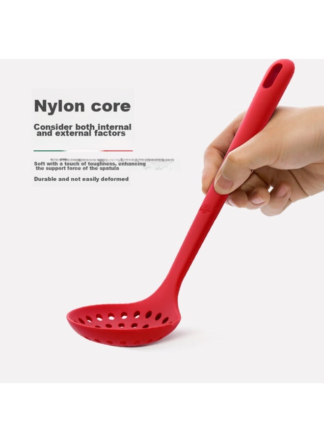 Ballarini Balalini Silicone Strainer, Non-stick Pan Specific Large Strainer, Heat-resistant Household Soup Ladle, Dumpling Skimmer, Noodle Scoop, Red  - Image 2