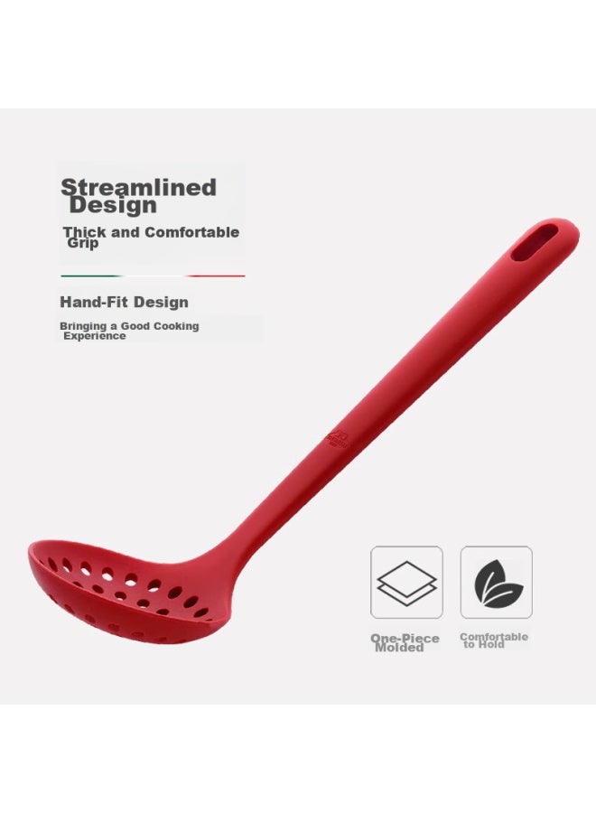 Ballarini Balalini Silicone Strainer, Non-stick Pan Specific Large Strainer, Heat-resistant Household Soup Ladle, Dumpling Skimmer, Noodle Scoop, Red  - Image 3