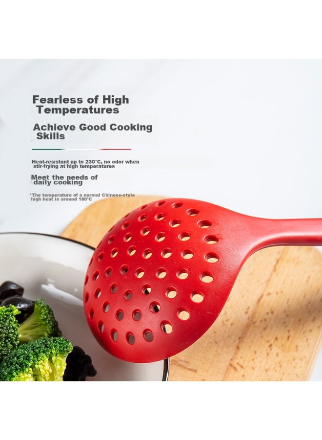 Ballarini Balalini Silicone Strainer, Non-stick Pan Specific Large Strainer, Heat-resistant Household Soup Ladle, Dumpling Skimmer, Noodle Scoop, Red  - Image 5
