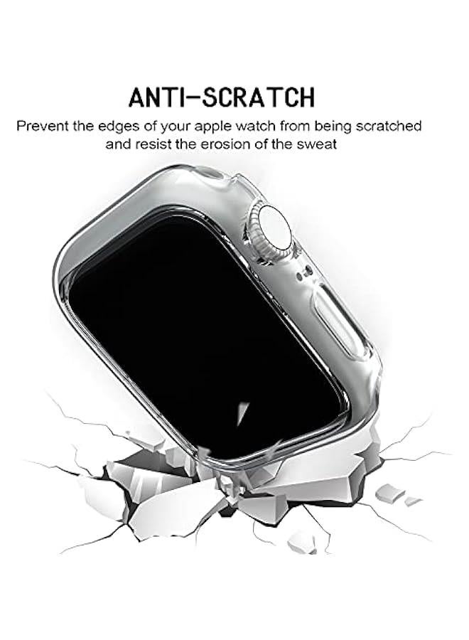 3 Pack Compatible for Apple Watch Case 40mm Series 6 Series 5 Series 4 / SE, Hard PC Bumper Case Protective Cover Frame 【NO Screen Film】 Compatible for iWatch Accessories 40mm, Starlight/White/Clear - Image 5