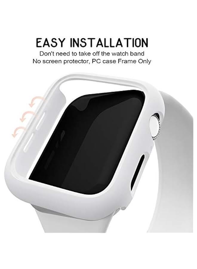 3 Pack Compatible for Apple Watch Case 40mm Series 6 Series 5 Series 4 / SE, Hard PC Bumper Case Protective Cover Frame 【NO Screen Film】 Compatible for iWatch Accessories 40mm, Starlight/White/Clear - Image 3