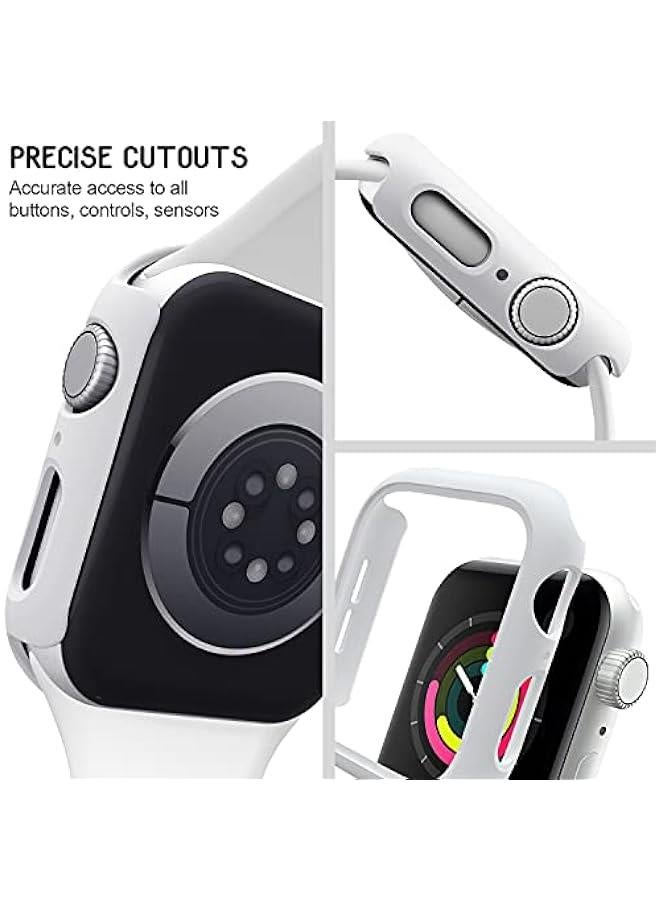 3 Pack Compatible for Apple Watch Case 40mm Series 6 Series 5 Series 4 / SE, Hard PC Bumper Case Protective Cover Frame 【NO Screen Film】 Compatible for iWatch Accessories 40mm, Starlight/White/Clear - Image 2