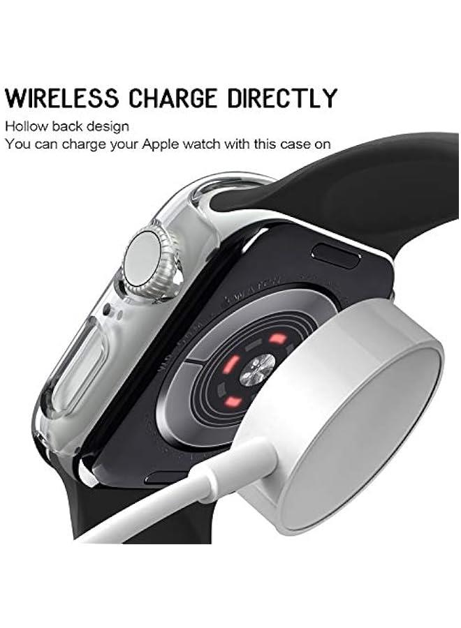 3 Pack Compatible for Apple Watch Case 40mm Series 6 Series 5 Series 4 / SE, Hard PC Bumper Case Protective Cover Frame 【NO Screen Film】 Compatible for iWatch Accessories 40mm, Starlight/White/Clear - Image 4