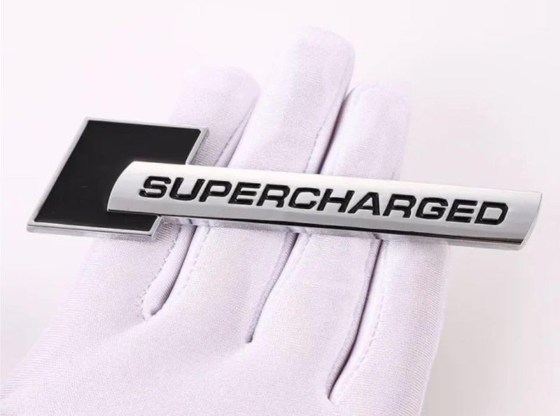 AUTO MT Supercharged 3D Chrome Black Logo 10 x 2.6cm Car Bike Metal Emblem 3D Badge Auto Racing Sport Sticker Grand Tourer Decal - Image 3