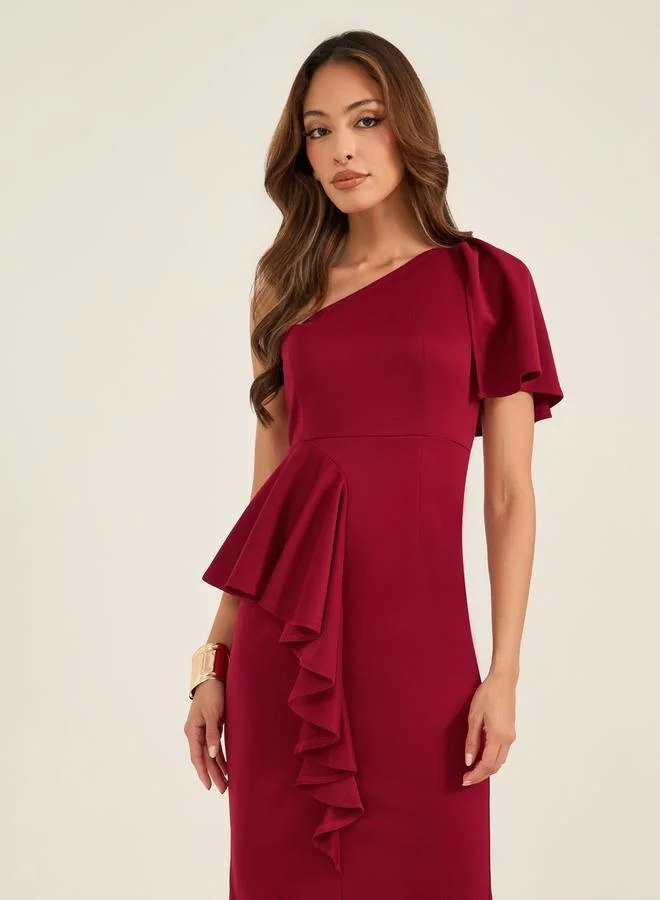 Take Two Asymmetric Ruffle Dress