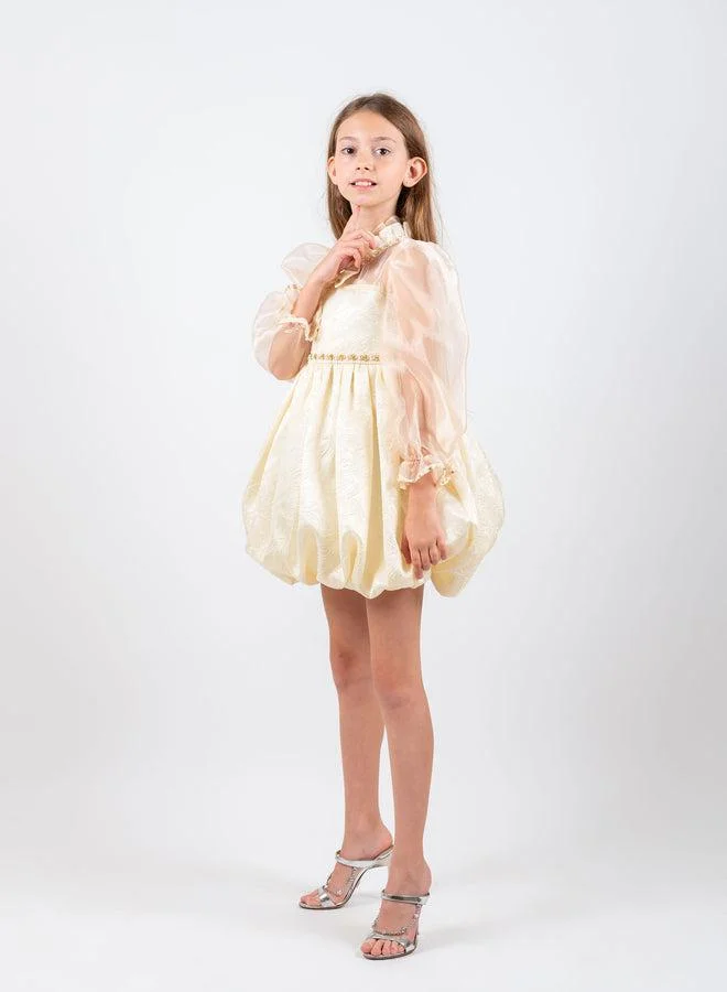 فيا بامبينو Lovely Gold Girls Dress 8416
