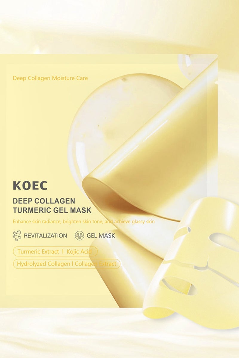 KOEC Deep Collagen Kojic Acid Turmeric Brightening Gel Mask for Glass Glow Skin- Elasticity, Hydrating, Firming and Moisturizing，4pcs - Image 2