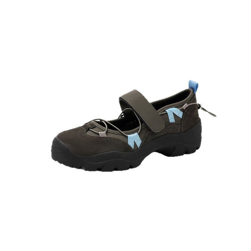 Sheepskin Version ~ French Retro Velcro Mary Jane Shoes Women's New All-match Casual Ballet Sports Sandals - Image 2