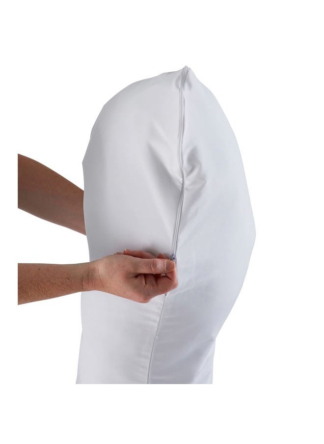 Contours - Soulmate Cooling Pregnancy Body Pillow for Adults with Moisture Wicking U-Shaped Design for Side Sleeping, Maternity and Breastfeeding Support, Lounger for Back, Hip, Leg & Belly Pain - White - Image 1