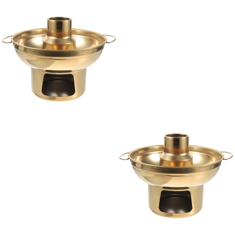 2pcs Stainless Steel Dessert Pot Fruit Holding Pot Holding Container - Image 2