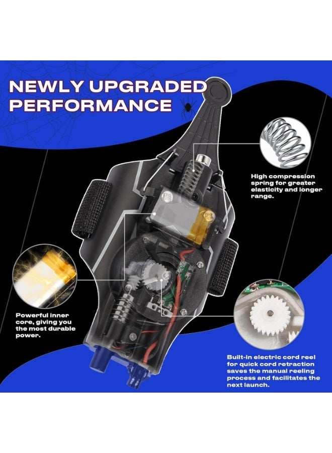 YOUWE7 Upgraded Spider Web Shooters for Kids, Web Launcher String Shooters Toy Real Spider Silk [9.5ft Range], Cool Gadgets for Halloween Kids Superhero Role-Playing, New Evil DarkBlack - Image 5