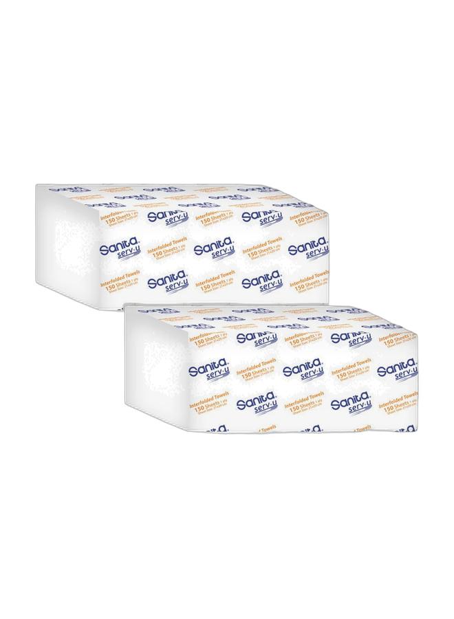 Sanita 150 Sheets Interfold Towel Tissue (Pack of 2) - Image 1